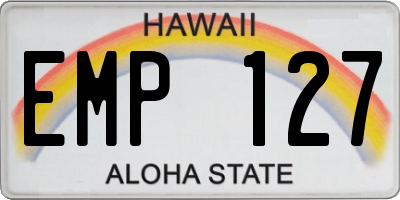 HI license plate EMP127