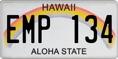 HI license plate EMP134