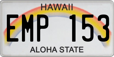 HI license plate EMP153