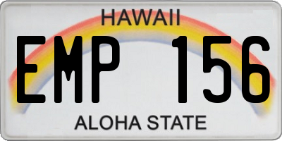 HI license plate EMP156