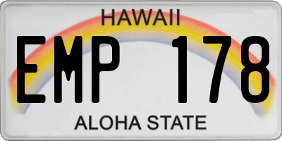 HI license plate EMP178