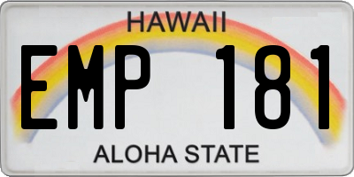HI license plate EMP181
