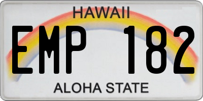 HI license plate EMP182
