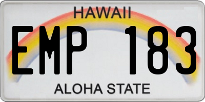 HI license plate EMP183