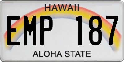 HI license plate EMP187