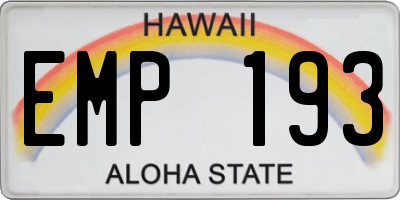 HI license plate EMP193
