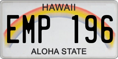 HI license plate EMP196