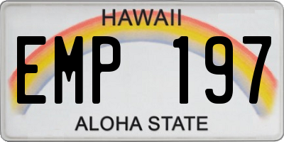 HI license plate EMP197