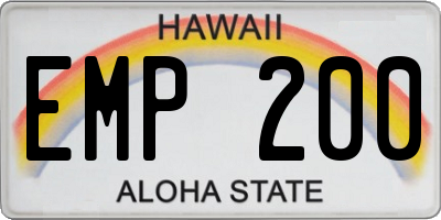 HI license plate EMP200