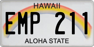 HI license plate EMP211