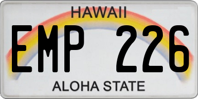 HI license plate EMP226