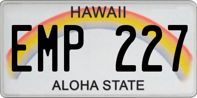HI license plate EMP227