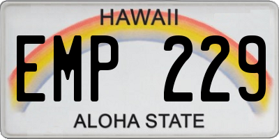 HI license plate EMP229