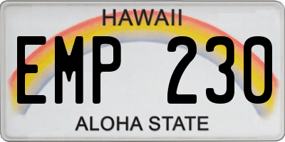 HI license plate EMP230