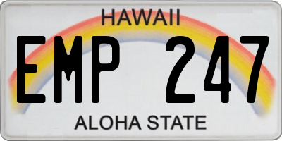HI license plate EMP247