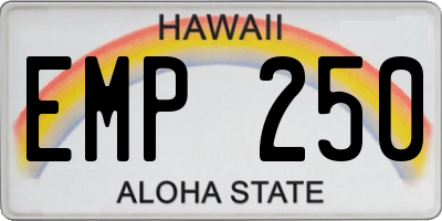 HI license plate EMP250