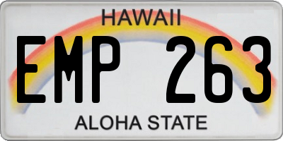 HI license plate EMP263
