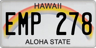 HI license plate EMP278