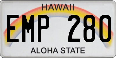 HI license plate EMP280