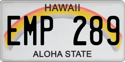 HI license plate EMP289