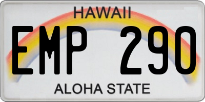HI license plate EMP290