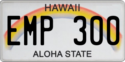 HI license plate EMP300