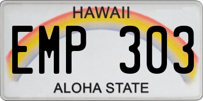 HI license plate EMP303