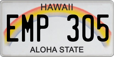 HI license plate EMP305