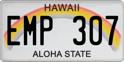 HI license plate EMP307