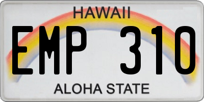 HI license plate EMP310