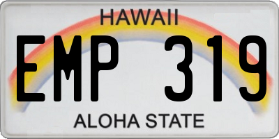 HI license plate EMP319