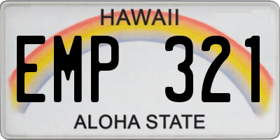 HI license plate EMP321