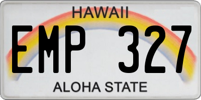 HI license plate EMP327