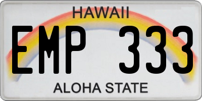 HI license plate EMP333