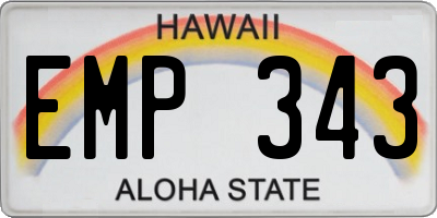 HI license plate EMP343