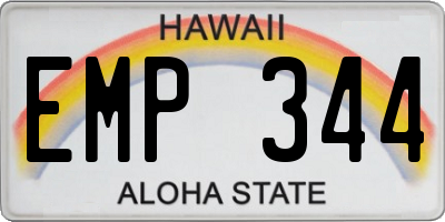 HI license plate EMP344