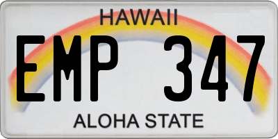HI license plate EMP347