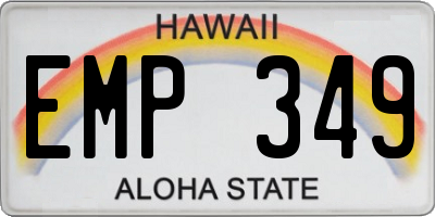 HI license plate EMP349