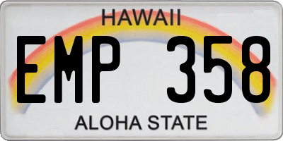 HI license plate EMP358