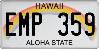 HI license plate EMP359