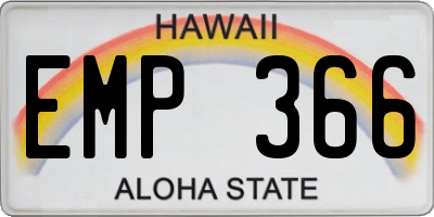 HI license plate EMP366