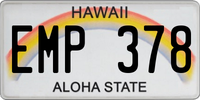 HI license plate EMP378