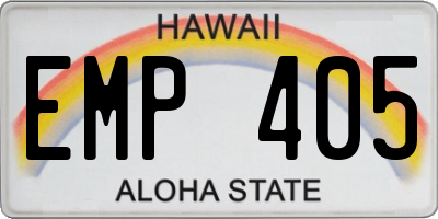 HI license plate EMP405
