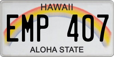 HI license plate EMP407
