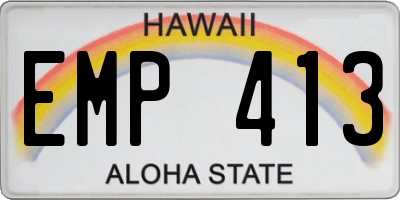 HI license plate EMP413