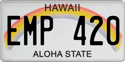 HI license plate EMP420