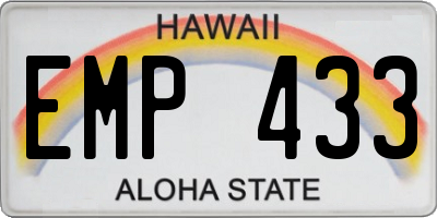 HI license plate EMP433