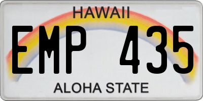 HI license plate EMP435