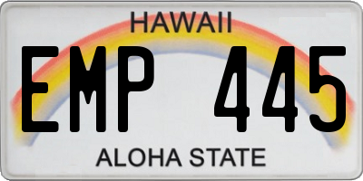 HI license plate EMP445