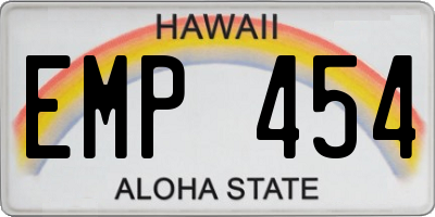 HI license plate EMP454